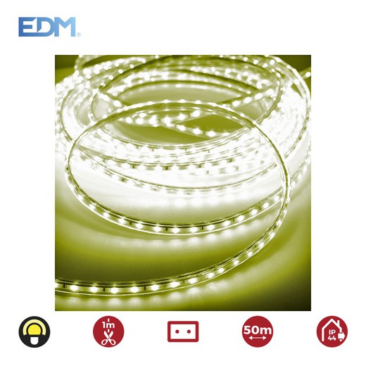 Bande led 60 leds / mts 4,2w / mts jaune edm ip44 220-240v euro / mts