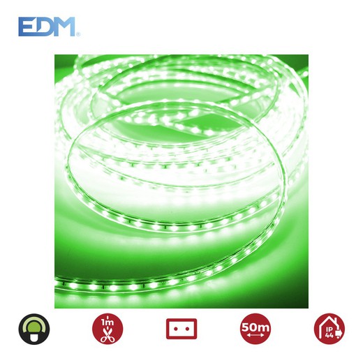 Bande Led 60led / mts 4,2w / mts vert edm 220-240v ip44 - euro / mts