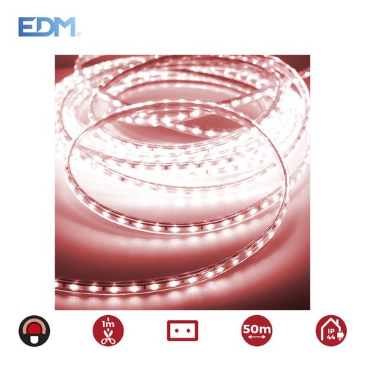 Bande Led 60leds / mts 4,2w / mts rouge edm ip44 220-240v - euro / mts