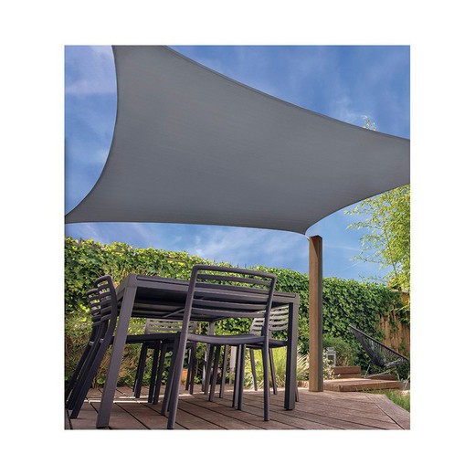 Toldo de vela quadrado cinza claro 5x5mts