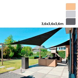 toldo de vela triangular de cores sortidas 3.6x3.6x3.6mts