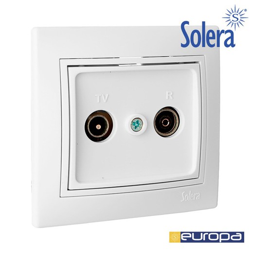 Toma de señal para tv y radio color blanco monobloc 83x81mm s. Europa solera erp47u