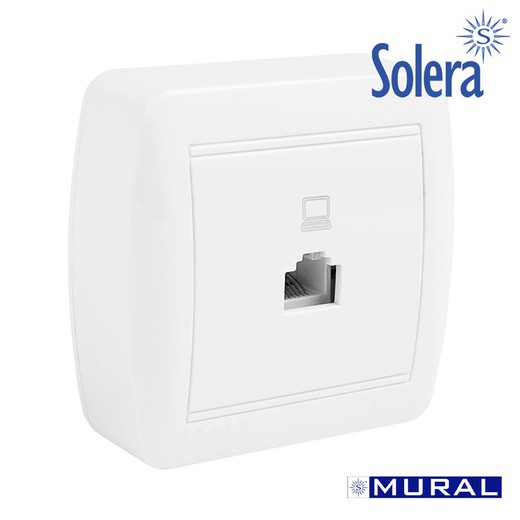 Toma de telefono rj45 cat 5e 74x72x28mm.s. Mural solera mur88u