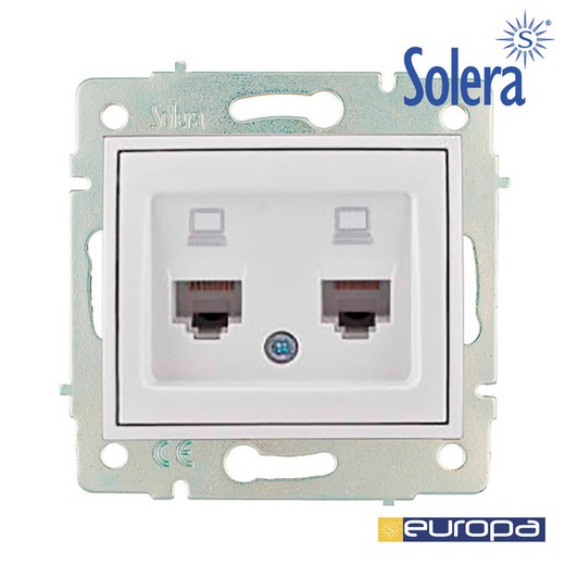 Toma doble de datos rj4 cat6 83x81mm s.europa solera erp88/2