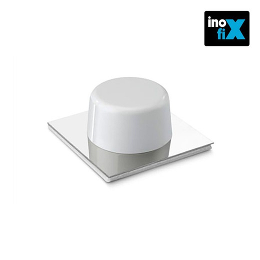 Tope adhesivo blanco-cromo (blister 2 unid) inofix