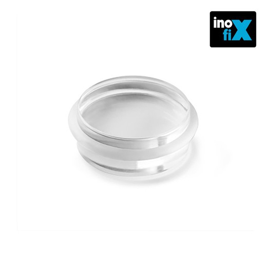 Batente de cilindro transparente com adesivo extra forte (blister) inofix