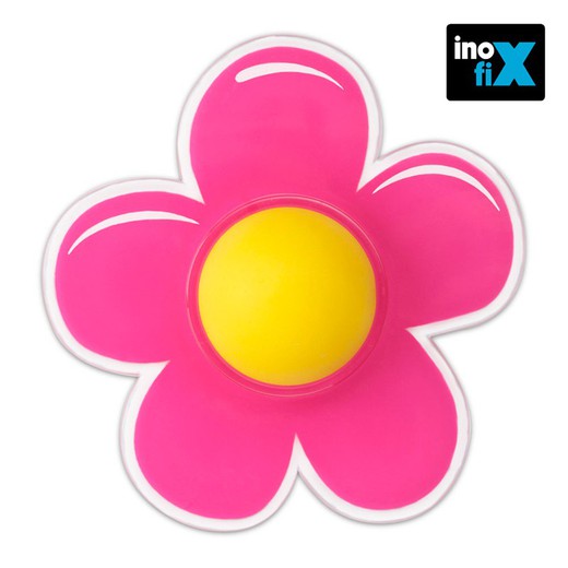 Tope de pared adhesivo flor rosa. Inofix