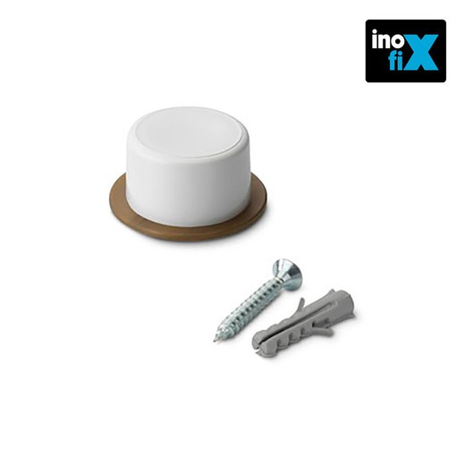 Tope puerta con tornillo blanco (blister 2 unid) inofix