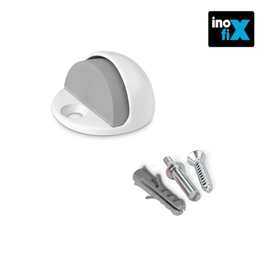 Butée de porte en métal avec vis blanche (blister) inofix