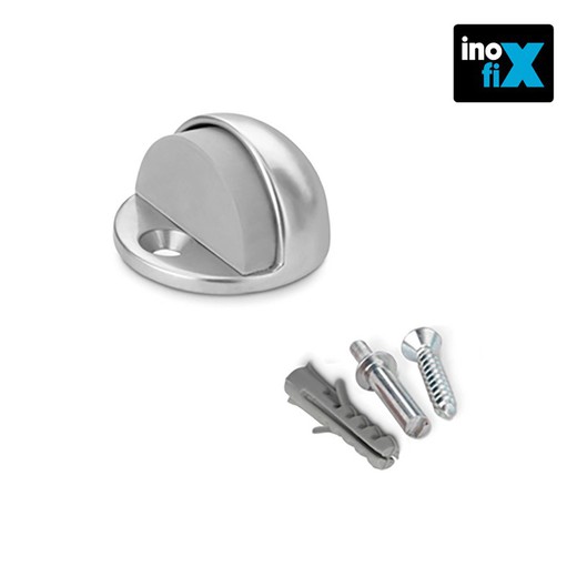 Batente de porta em metal Inofix com parafuso cromado fosco (bolha)