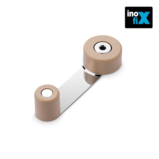 Tope retenedor giratorio metalico beige (blister) inofix