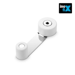 Tope retenedor giratorio metalico blanco (blister) inofix