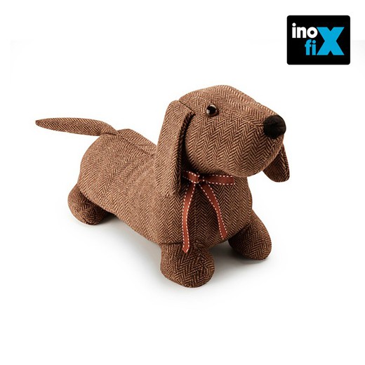 Tope textil sujetapuertas 1kg perro marrón. Inofix