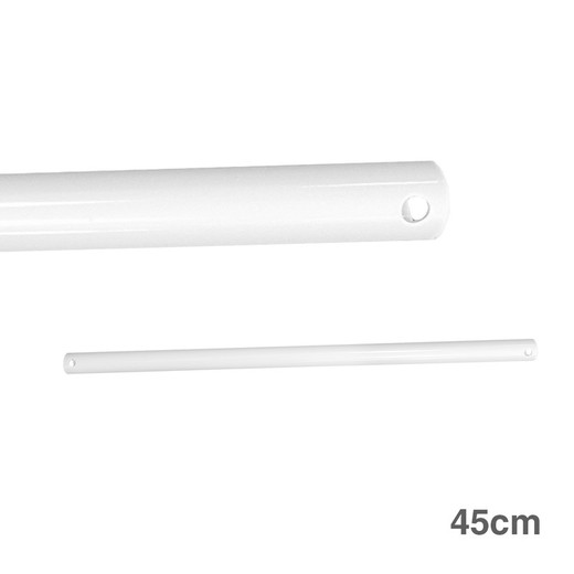 Tubo de extensão branco de 45 cm para ventilador de teto