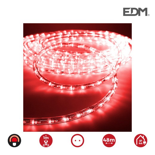 Tube led flexible 2 voies fixe 30leds/mts rouge lumeco euro/mts