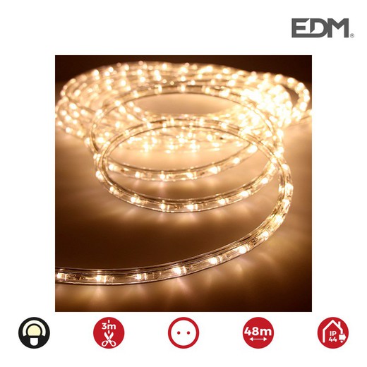 Tube led flexible 2 voies multifonction 36leds/mts blanc chaud (ip44 intérieur-extérieur) edm. Euro / mt