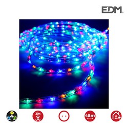 Tubo LED flexível de 2 vias multifunções 36leds / mts multicolor (ip44 interno-externo) edm. Euro / mts