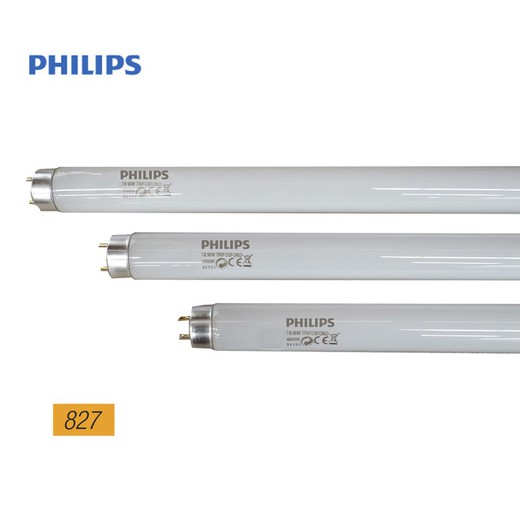 Tubo fluorescente 18w trifosforo 827k modelo: t8 luz calida. Philips