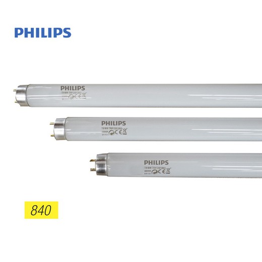 Tubo fluorescente 18w trifosforo 840k modelo: t8 luz dia philips