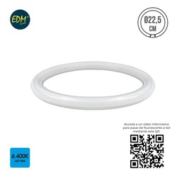 Tubo fluorescente circular LED g10q 15w 1000 lm 6400k luz fria (22w eq) edm