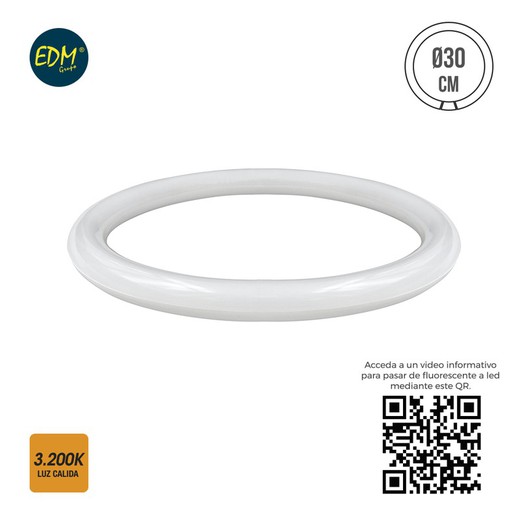 tubo fluorescente circular led g10q 18w 1500 lm 3200k edm luz quente