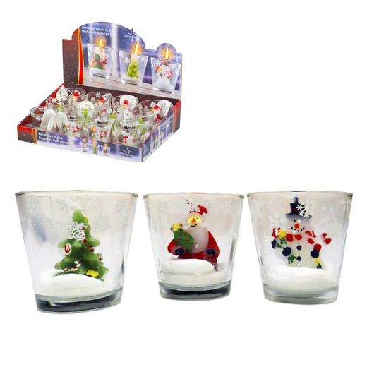 bougie de noel 6cm modèles assortis euro/u