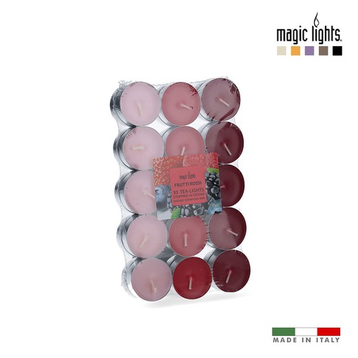 Bougies parfumées fruits rouges 30uni. Lumières magiques