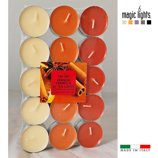 Velas perfumadas naranja-canela 30uni. Magic lights