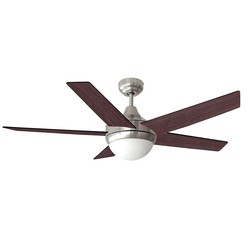 Ventilateur de plafond modèle adriatico wengé / nickel satiné 60w pales 132 cm edm