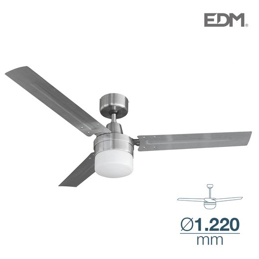 Ventilador de techo modelo bering cromado 60w ø aspas 122 cm edm