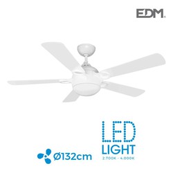 Ventilateur de plafond modèle kara blanc 28w pales 132 cm edm