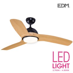 Ventilador de techo modelo laptev imitacion madera/negro 28w ø aspas 132 cm edm