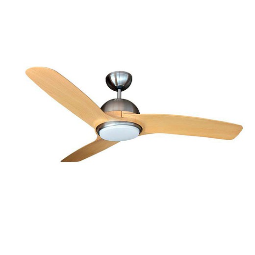 Ventilador de techo modelo laptev imitacion madera/niquel satinado 28w ø aspas 132 cm edm