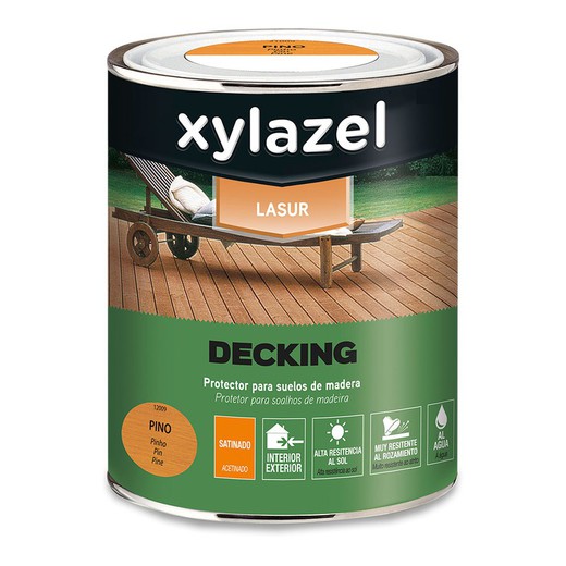 Xylazel protector de suelos de madera al agua de larga duración decking pino 0,75l