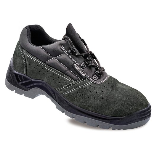 Zapatos de seguridad piel serraje perforada gris s1p src talla 37 blackleather