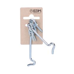 2 Ferrolhos de Soquete Duplo 75mm Zinco em Cartão Suspenso Edm