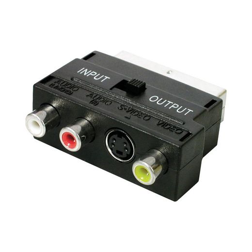 Adaptador euroconector entrada/salida a 3 rca hembra +svhs