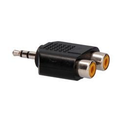 Conector adaptador macho de 3,2 mm para estéreo 2 x rca fêmea (áudio)