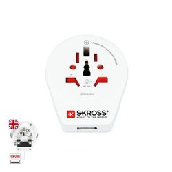 Adaptador do mundo para o Reino Unido com USB Skross 1500267