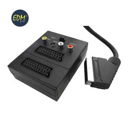 Adaptateur péritélévision. Péritel-3 rca + 4 broches + commutateur edm