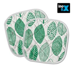 Porta-panelas de Cozinha Acolchoados Folhas 20x20cm. Inofix