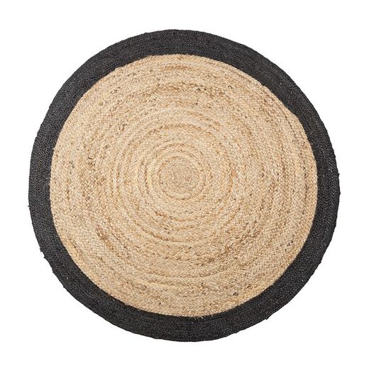 Tapis Toile de Jute Noir Diam.120cm Atmosphera