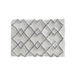 Tapete de banheiro étnico cinza 50x75cm