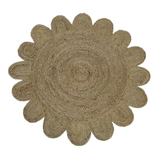 Tapete de Juta com Borda Dentada Diam.90cm