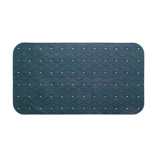 Tapete de chuveiro retangular azul marinho 69x39cm