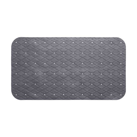 Tapete de chuveiro retangular cinza 69x39cm