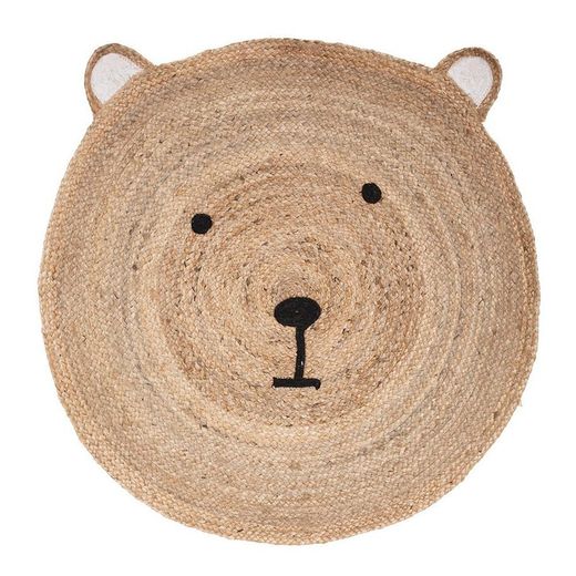 Tapete de Juta Infantil 'Urso' Ø100cm