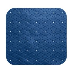 Tapis de douche intérieur en pvc antidérapant carré bleu marine 55x55cm
