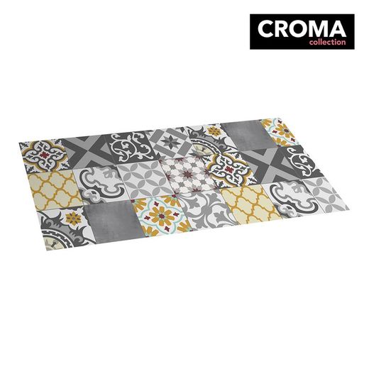 Tapete de vinil Croma Patch cinza-âmbar 50x110cm