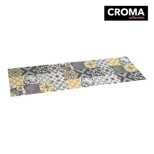Tapete de vinil Croma Patch cinza-âmbar 60x200cm
